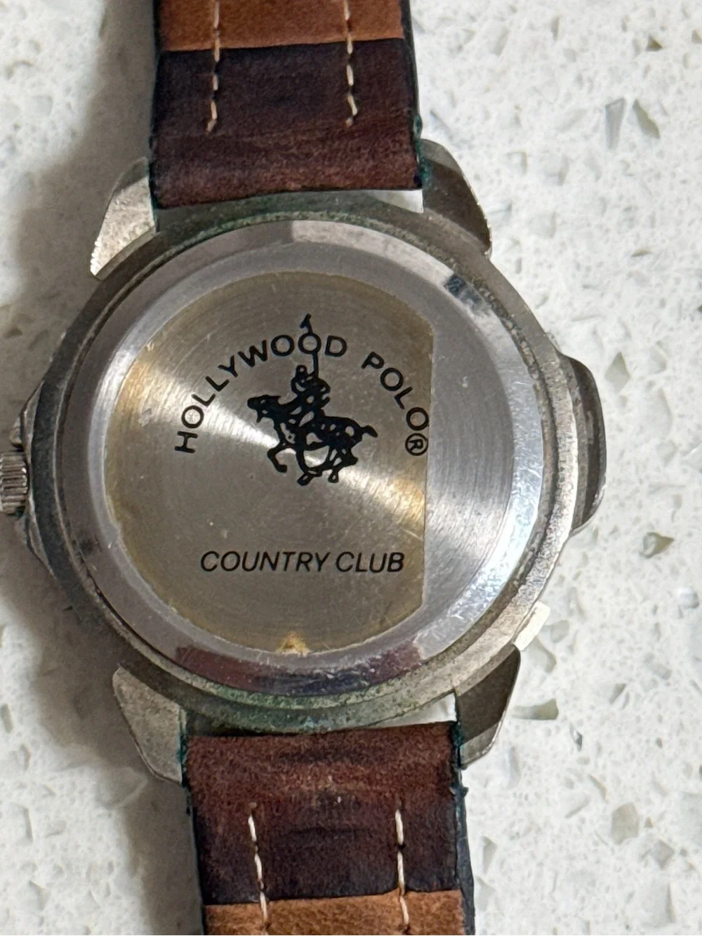 Men's Brown Leather Strap Watch with Silver Case